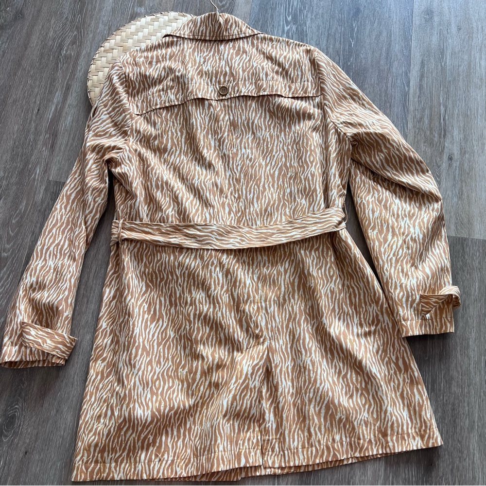 Liz Claiborne zebra tiger‎ printed trench coat NEW - Picture 6 of 6